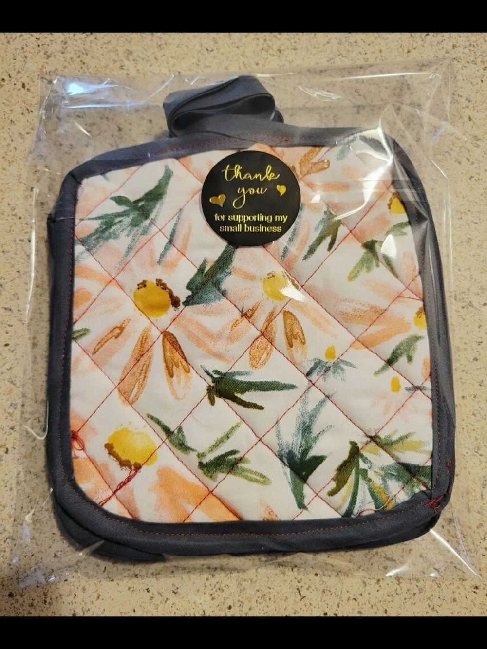 Kids Floral Potholder - Blue Floral